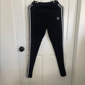 Adidas  Black Joggers with White Stripes